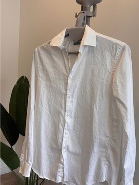 Michael Kors White Long-Sleeve Dress Shirt